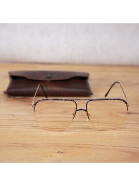 VTG Revue R2040 Aviator Glasses W/ Marbled Purple Pattern Frame Only 60-16 Italy